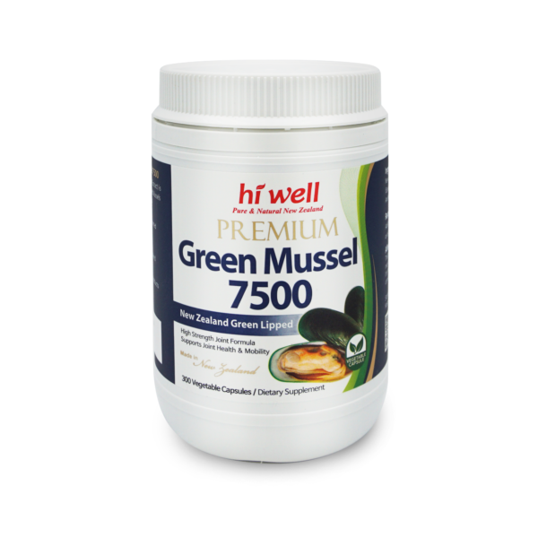 Hi Well Premium NEW ZEALAND Green Mussel 7500 300 Capsules 